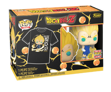 Load image into Gallery viewer, FUNKO POP! &amp; TEE MAJIN VEGETA (GLOW) - T Size (Large)
