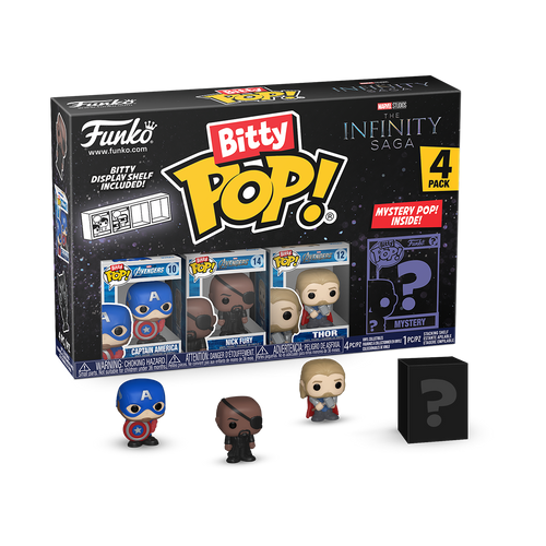 Pre Order: Funko Bitty POP!: Marvel- Captain America 4pk