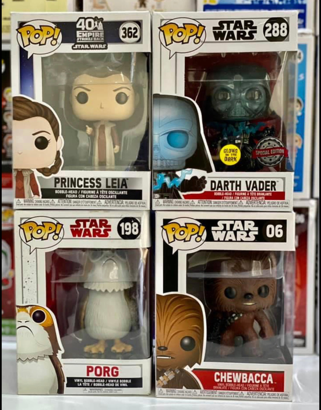 x 4 Star Wars Funko POPS! (Box Damage) Auction (Reserved for Auction Winner)
