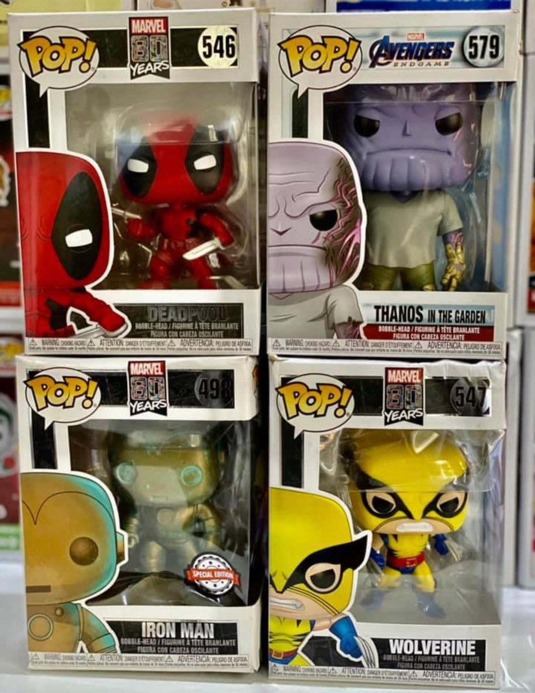 x 4 Marvel Funko POPS! (Box Damage) Auction (Reserved for Auction Winner)