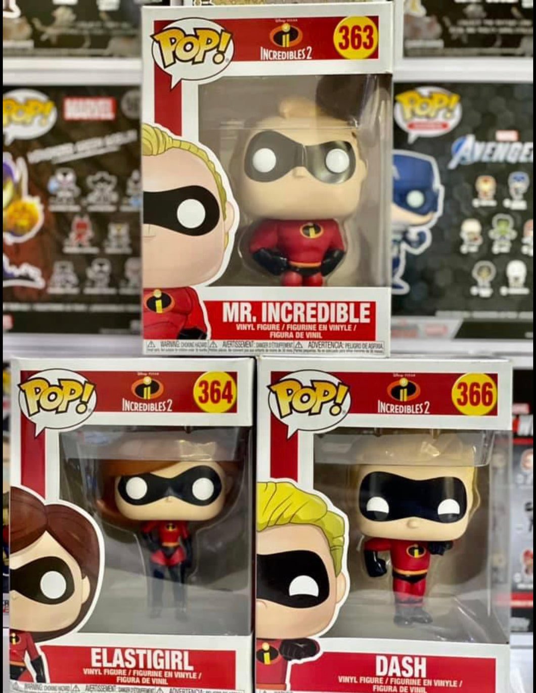 x 3 Incredibles Funko POPS!  (Box Damage) Auction  (Reserved for Auction Winner)