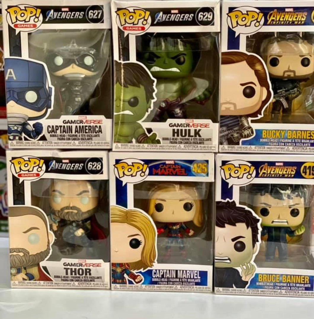 x 6 Marvel Funko POPS! (Box Damage) Auction (Reserved for Auction Winner)